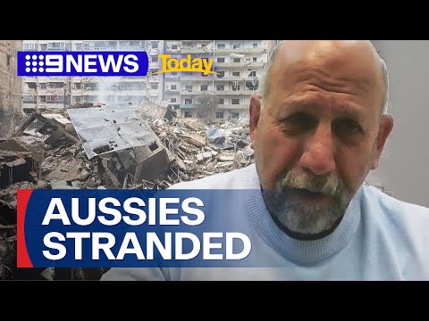 Aussie stranded in Lebanon shares his heartbreaking story | 9 News Australia