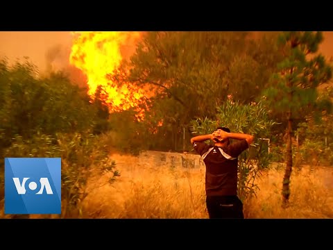 Firefighters, Volunteers Battle Greece Wildfires