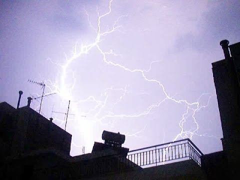 Midnight thunderstorms with continuous lightnings in Greece