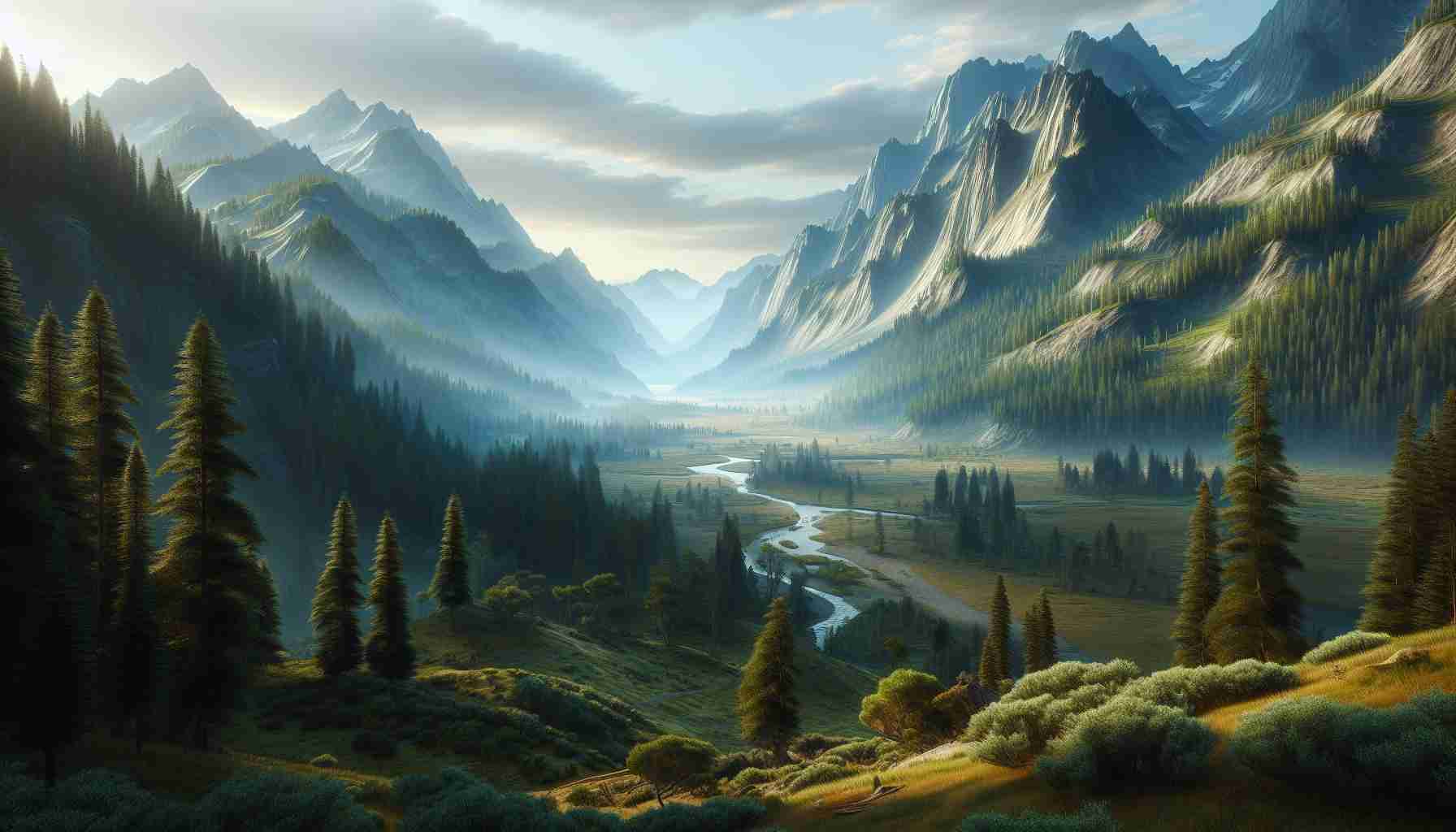 A high-definition, realistic image showcasing a serene and beautifully detailed landscape.