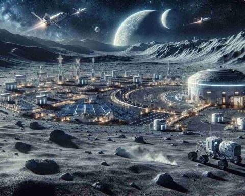 A realistic high-definition image displaying a futuristic scenario of moon colonization. The landscape showcases a moon base which features technology that extracts breathable air and resources from the lunar surface. Spacecraft can be seen in the background, transporting more colonizers and resources from Earth. A moon rover is on a mission exploring nearby lunar surface, surrounded by countless starry sky above.