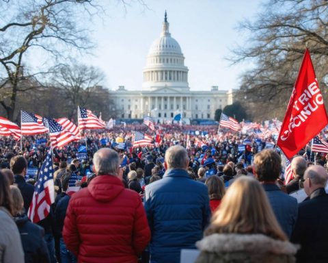 Conservative Supporters Gather for a Celebration by the Capital